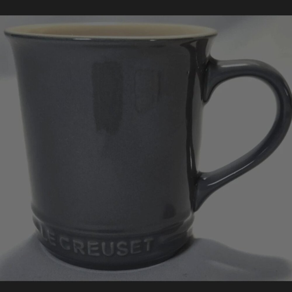 Le Creuset Grey Gray Coffee Mug Cup LIKE NEW HTF RETIRED COLOR